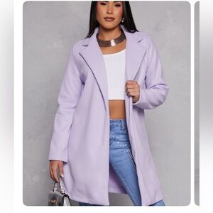 Iris Collard Open front coat - Lavender - Small - NWT -Rainbow Shops